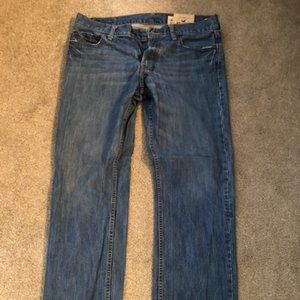 Hollister Men's Jeans - Balboa Classic Straight - Medium Dark - Size 34/32
